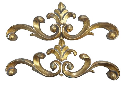 Pair ornate gold color - pair,